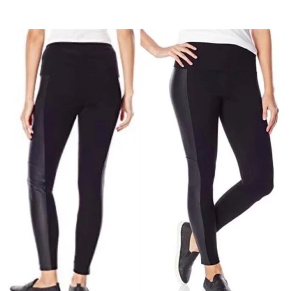 LYSSE Black Leggings FAIX LEATHER STRIPE